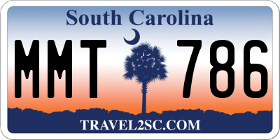 SC license plate MMT786
