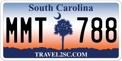 SC license plate MMT788