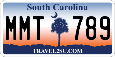 SC license plate MMT789