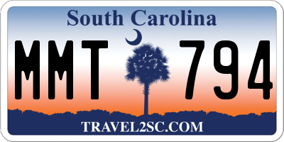 SC license plate MMT794