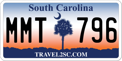 SC license plate MMT796