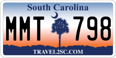 SC license plate MMT798