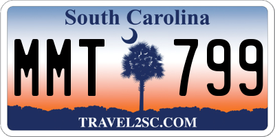 SC license plate MMT799