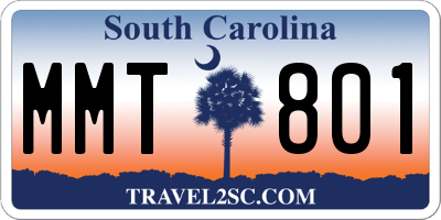 SC license plate MMT801
