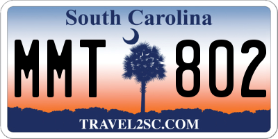 SC license plate MMT802