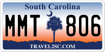 SC license plate MMT806