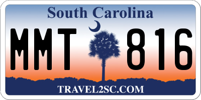 SC license plate MMT816