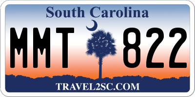 SC license plate MMT822