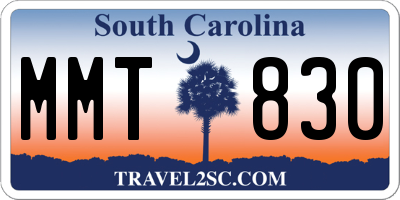 SC license plate MMT830