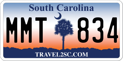SC license plate MMT834