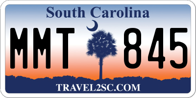 SC license plate MMT845