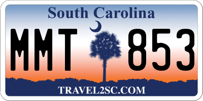 SC license plate MMT853