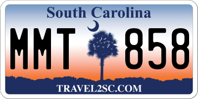 SC license plate MMT858