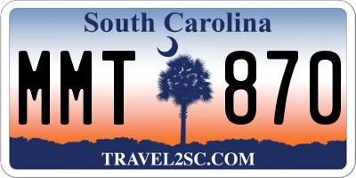 SC license plate MMT870