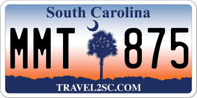 SC license plate MMT875