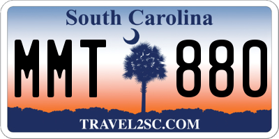 SC license plate MMT880
