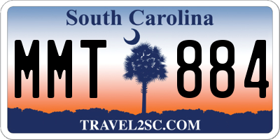 SC license plate MMT884