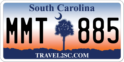 SC license plate MMT885