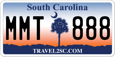 SC license plate MMT888