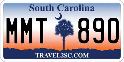 SC license plate MMT890