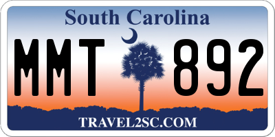 SC license plate MMT892