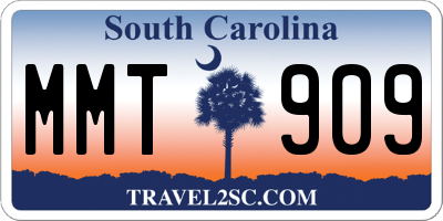 SC license plate MMT909
