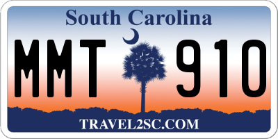 SC license plate MMT910