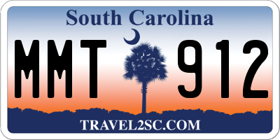 SC license plate MMT912
