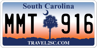 SC license plate MMT916