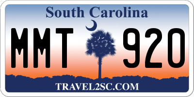 SC license plate MMT920