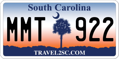 SC license plate MMT922