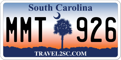 SC license plate MMT926