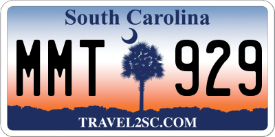SC license plate MMT929