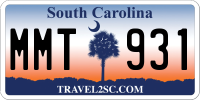 SC license plate MMT931