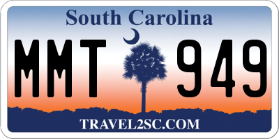 SC license plate MMT949