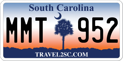SC license plate MMT952