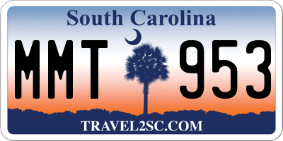 SC license plate MMT953