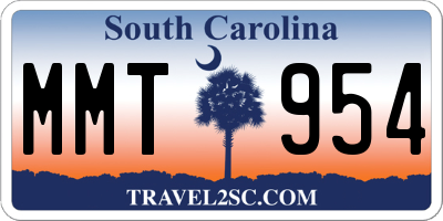 SC license plate MMT954