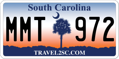 SC license plate MMT972
