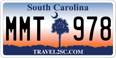 SC license plate MMT978