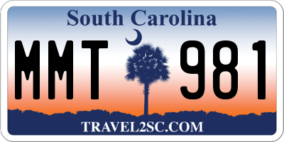 SC license plate MMT981