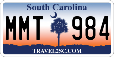 SC license plate MMT984