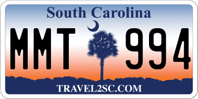 SC license plate MMT994