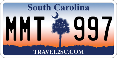 SC license plate MMT997