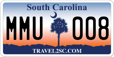 SC license plate MMU008