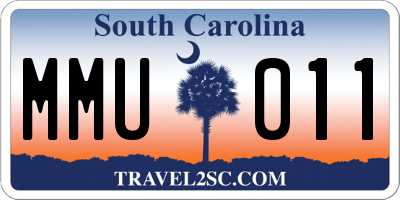 SC license plate MMU011