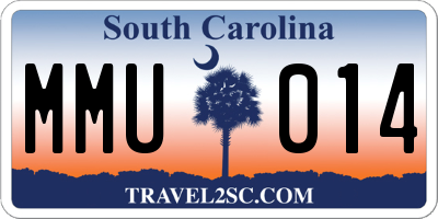 SC license plate MMU014