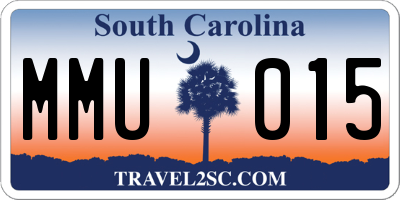SC license plate MMU015