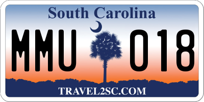 SC license plate MMU018