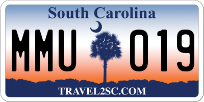 SC license plate MMU019
